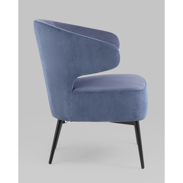 Кресло лаунж Royal Stripes велюр синий