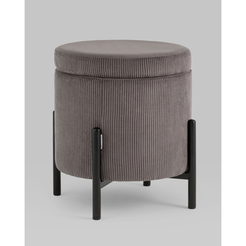 Пуф Дали с ящиком велюр коричневый на черных ножках