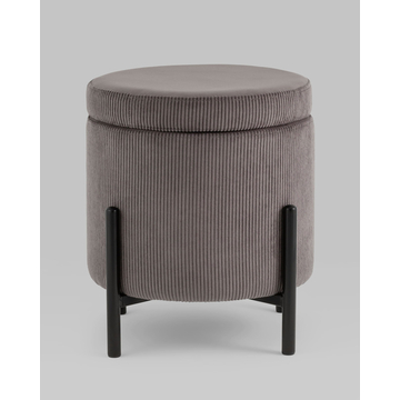 Пуф Дали с ящиком велюр коричневый на черных ножках