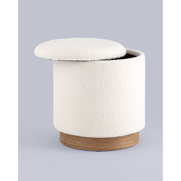 Пуф с ящиком Холли S тедди белый