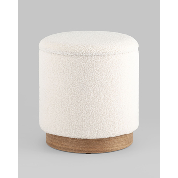 Пуф с ящиком Холли S тедди белый