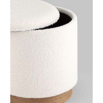 Пуф с ящиком Холли S тедди белый