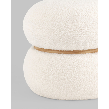 Пуф Полли S тедди белый без ножек