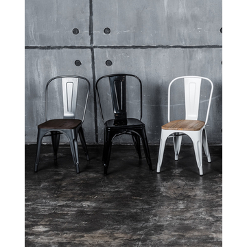 Стул TOLIX черный глянцевый металлический