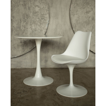 Стол Tulip D80 белый круглый на одной ножке