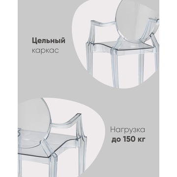 Стул Victoria Ghost с подлокотниками прозрачный пластик