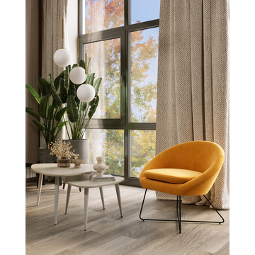 Кресло Колумбия оранжевое велюр на металлических ножках