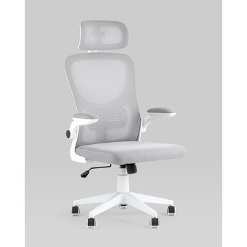 Кресло офисное TopChairs Airone белый с серой сеткой