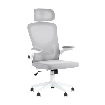 Кресло офисное TopChairs Airone белый с серой сеткой
