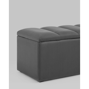 Пуф с крышкой Нильсон 2 велюр тёмно-серый