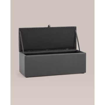 Пуф с крышкой Нильсон 2 велюр тёмно-серый