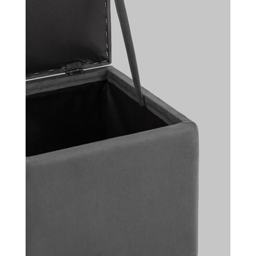 Пуф с крышкой Нильсон велюр тёмно-серый