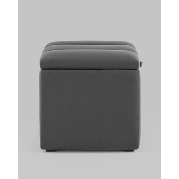 Пуф с крышкой Нильсон велюр тёмно-серый