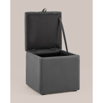 Пуф с крышкой Нильсон велюр тёмно-серый