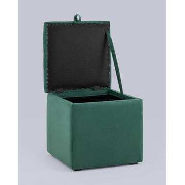 Пуф с крышкой Нильсон велюр зелёный