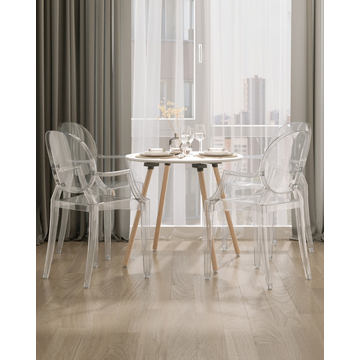 Стул Victoria Ghost с подлокотниками прозрачный пластик