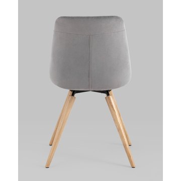 Стул Флекс на деревянных ножках велюр серый