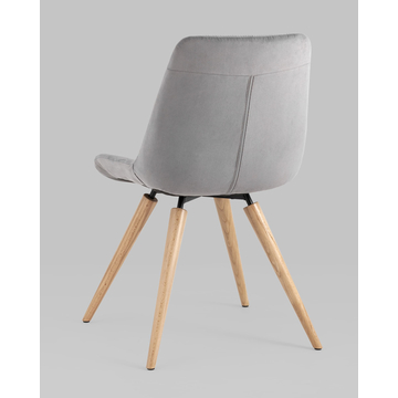 Стул Флекс на деревянных ножках велюр серый