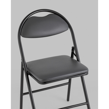 Стул складной Hagen экокожа серый каркас черный