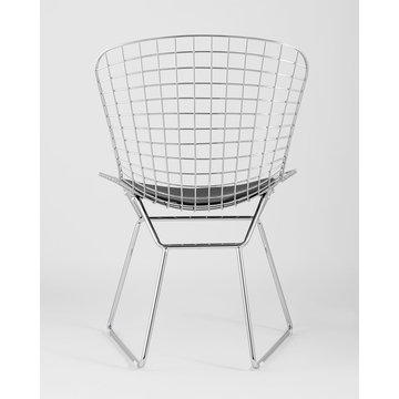 Стул обеденный Bertoia хромированный с черной подушкой 4 шт