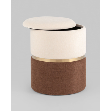 Пуф Кэрри с ящиком шенилл коричневый без ножек