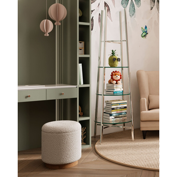 Пуф с ящиком Холли S тедди белый