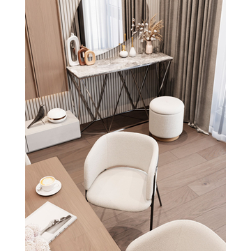 Пуф с ящиком Холли S тедди белый