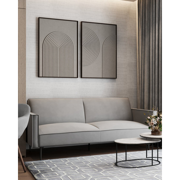 Диван прямой Кассель велюр серый