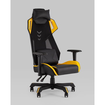 Кресло спортивное TopChairs Рэтчэт желтый с высокой спинкой