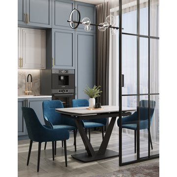 Стул Диана велюр сине-зеленый