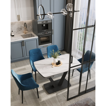 Стул Диана велюр сине-зеленый