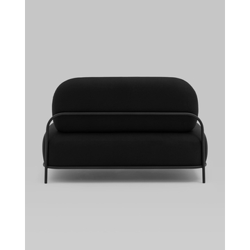 Диван Стоун рогожка черный на металлическом каркасе