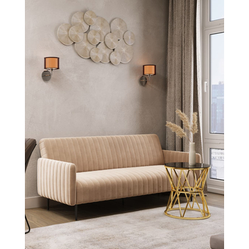 Диван прямой Дрезден велюр бежевый