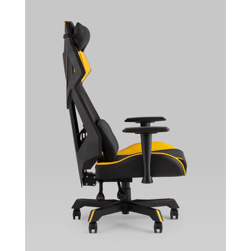 Кресло спортивное TopChairs Рэтчэт желтый с высокой спинкой