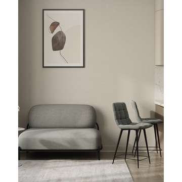 Диван Стоун рогожка серый на ножках