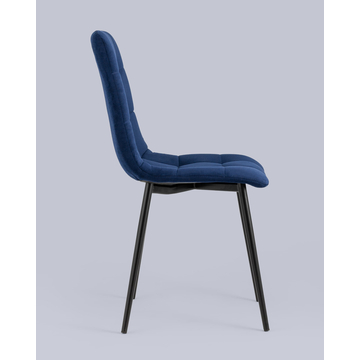 Стул Oliver велюр тёмно-синий 4 шт