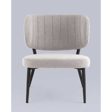 Кресло Руби серый с полукруглой спинкой без подлокотников