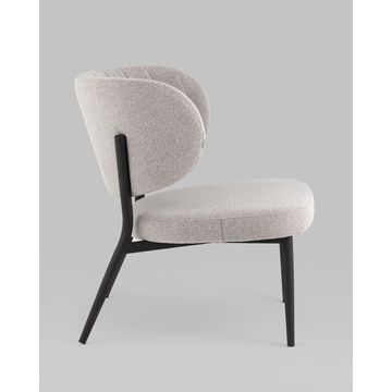 Кресло Руби серый с полукруглой спинкой без подлокотников