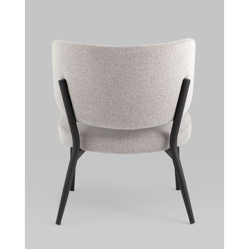 Кресло Руби серый с полукруглой спинкой без подлокотников