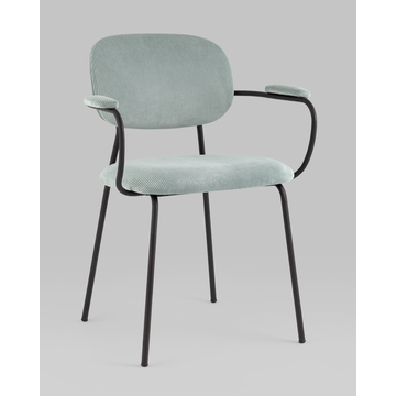 Стул Кэрол серо-голубой полумягкий на металлическом каркасе