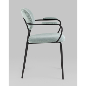 Стул Кэрол серо-голубой полумягкий на металлическом каркасе