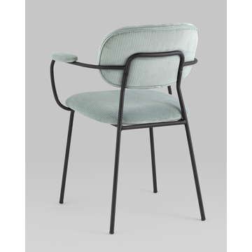 Стул Кэрол серо-голубой полумягкий на металлическом каркасе