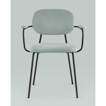 Стул Кэрол серо-голубой полумягкий на металлическом каркасе