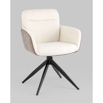 Стул обеденный Waldo молочный c бежевой экокожей