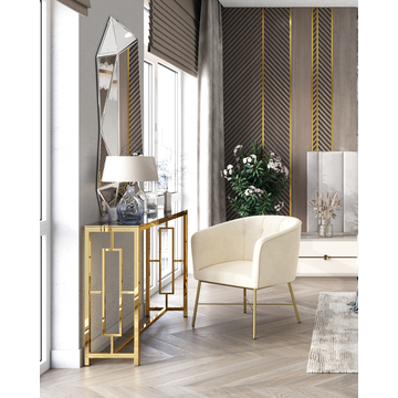 Консольный столик БРУКЛИН 115*30 золото стекло smoke