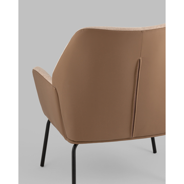 Кресло Харви светло-коричневый с коричневой экокожей