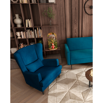 Кресло Скотт велюр темно-синий