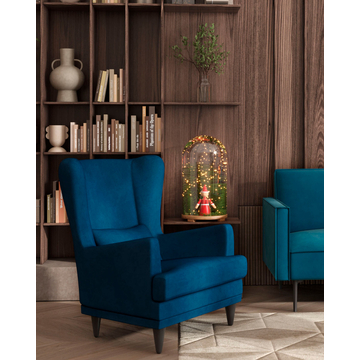 Кресло Скотт велюр темно-синий