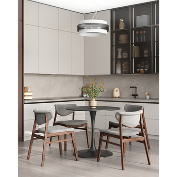 Стол Tulip D90 черный круглый на одной ножке