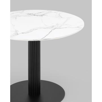 Стол обеденный Stem D90 мрамор на одной ножке